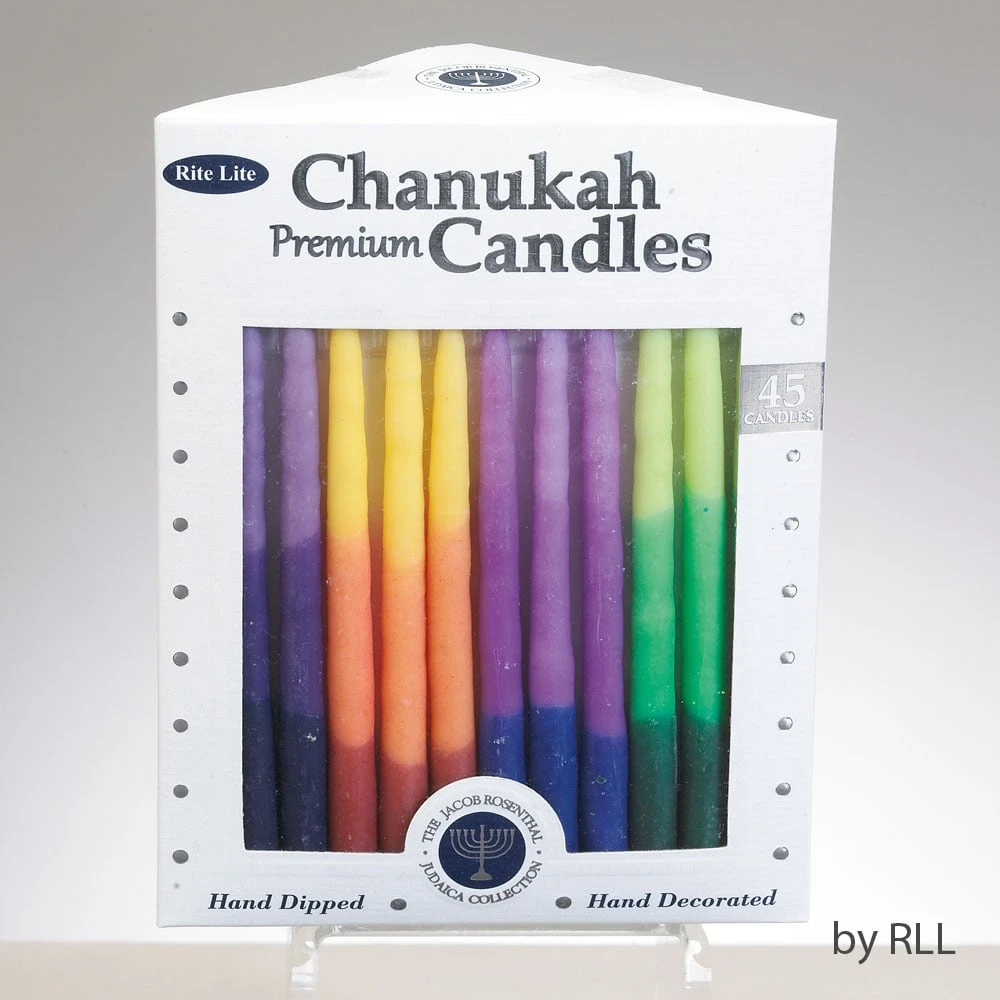 Tri-Color Chanukah Candles