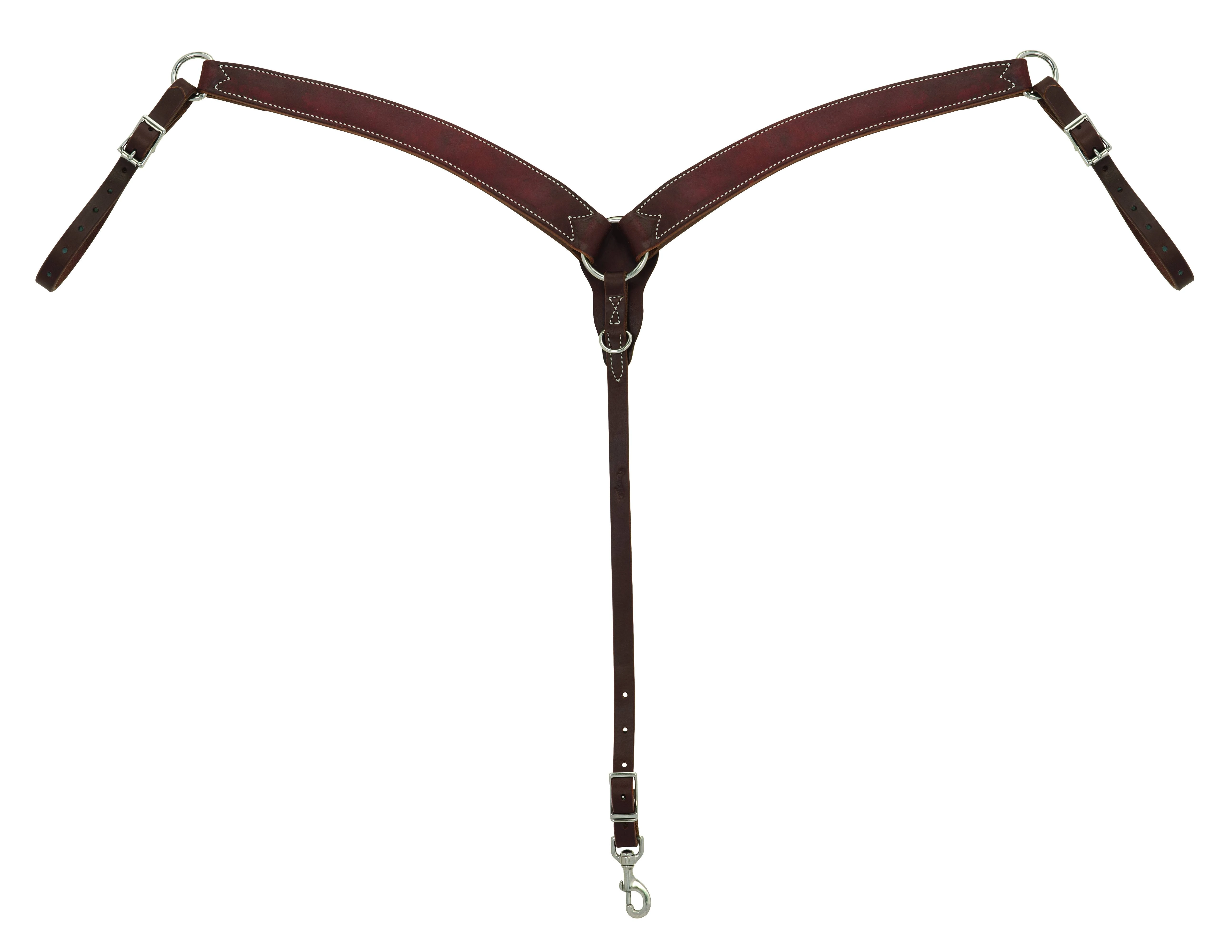 Weaver Working Cowboy Contoured Leather Breast Collar In Chestnut
