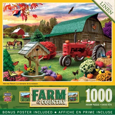 Masterpieces 1000 Piece Jigsaw Puzzle - Harvest Ranch - 19.25 X 26.75