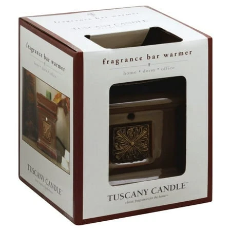 Langley Empire Candle Romanesque Square Emblem Warmer, Brown