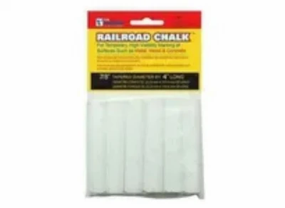 6 Piece White Railroad Chalk For High Visibility Marking On Various Surfaces