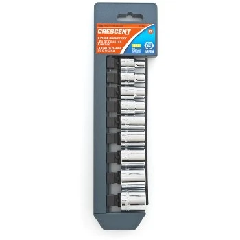 Crescent 9 Piece 3/8 Inch Drive Standard Sae Socket Set - Model Csas4