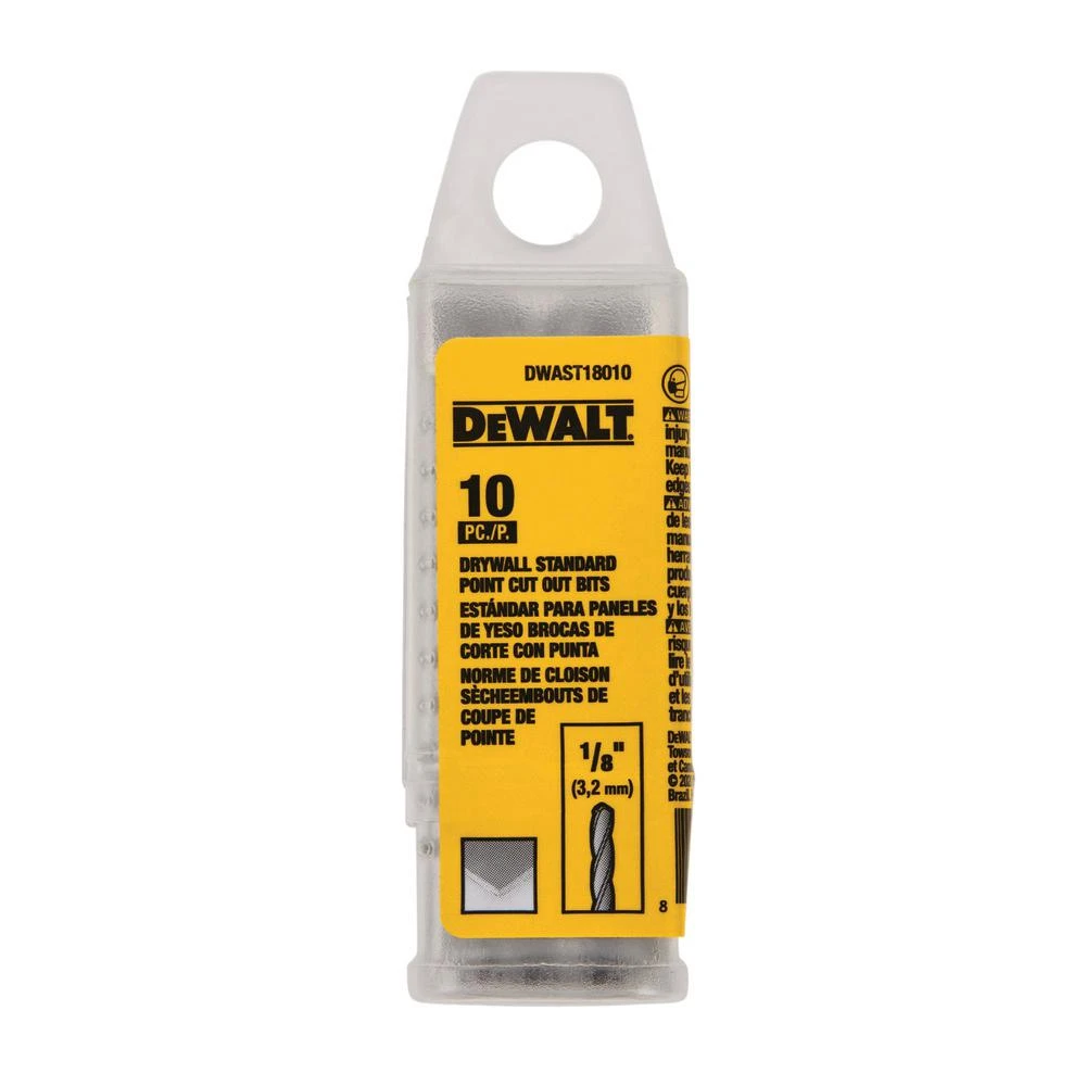 Drywall Standard Cut Out Drill Bit, 1/8 In., 10-Pk.