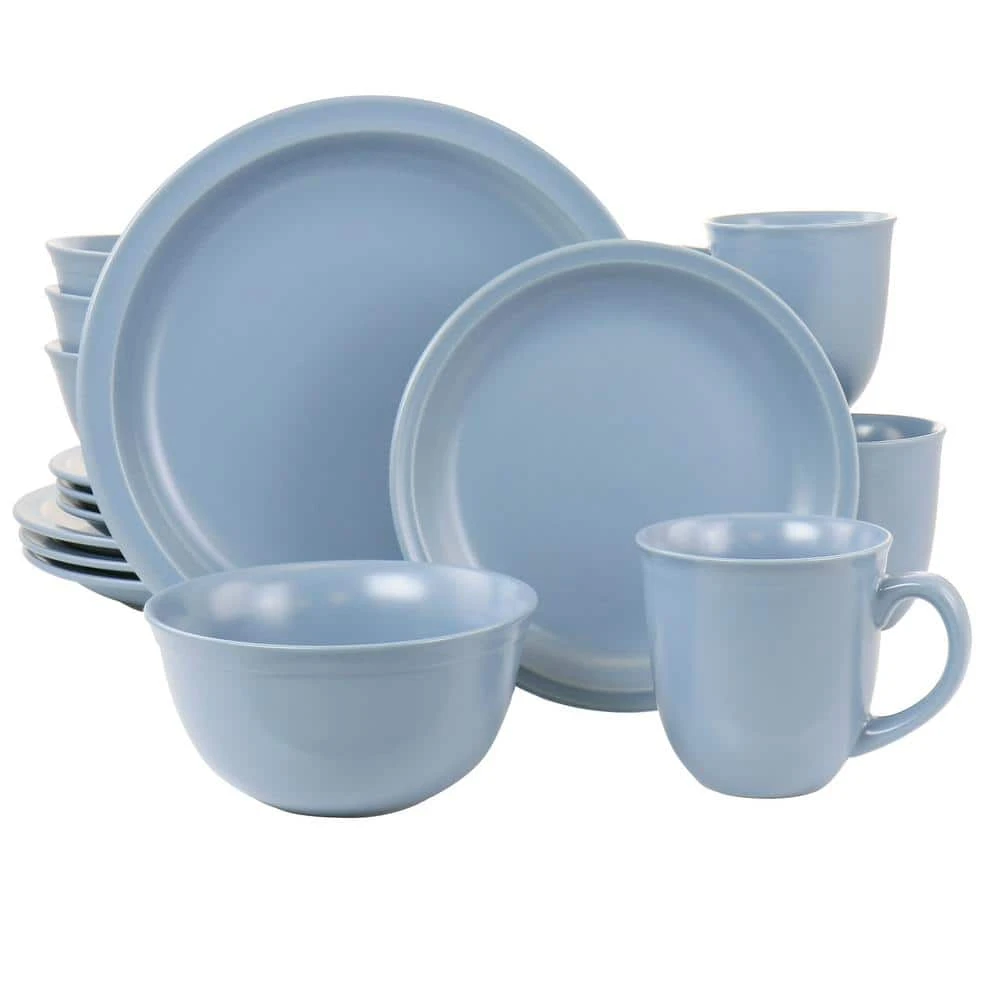Gibson Home 16-piece Siam Stoneware Dinnerware Set In Blue