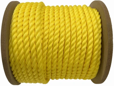 Nylon Rope, Yellow, 1 In. X 65 Ft., Twist Polypropylene