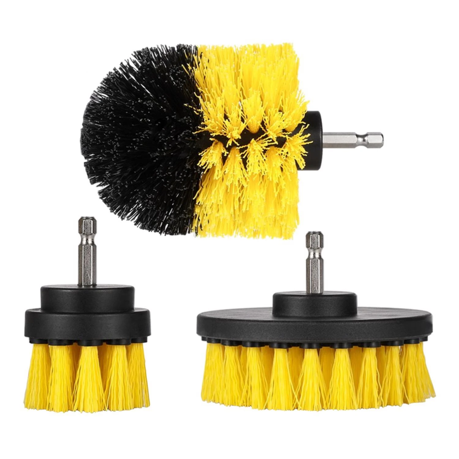 Bio-clean Medium Bristle Polypropylene Handle Brush Set For Cordless Drill