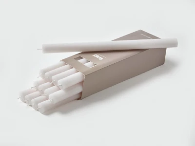 Straight Candle, Cotton Wick, No Drip, White, 12 In., 12 Piece Display
