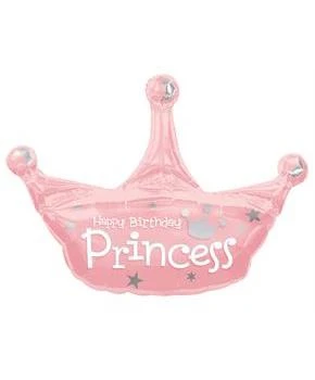 Princess Crown Jumbo 34 In. Foil Balloon - Party Supplies