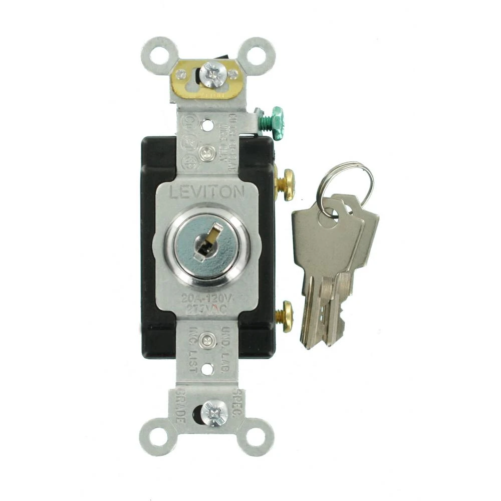 Leviton 20 Amp Industrial Grade Heavy Duty Single-pole Key Locking Switch 1221-2kl