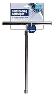 Grand Fusion Silver Stainless Steel Shower Squeegee With 23 Inch Telescoping Handle