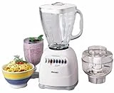 Oster 6646 Osterizer 12-speed Blender With Glass Jar And Food Processor, White