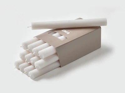 White Straight Candle, 10 Inch Length