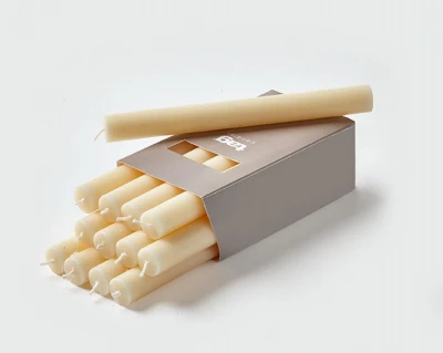 Ivory Straight Candle with Cotton Wick, No Drip, 10 Inches Long