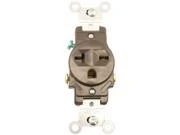 20-a, 250-volt Narrow Body Industrial Single Grounding Receptacle, Brown 5821