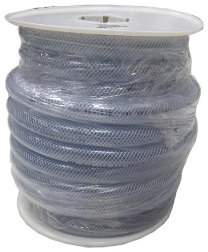 51r B5004s Clear Braided Nylon Tubing 0.625 X 0.875 In. 75 Ft. Spool