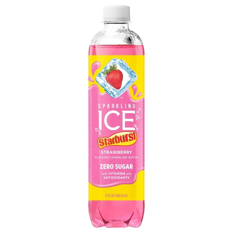 Sparkling Ice Starburst Strawberry Carbonated Water 17 Oz Bottle