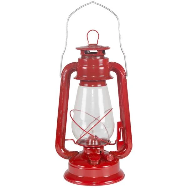 Stansport 127 Red Kerosene Hurricane Lantern, 12 Inch With Glass Globe