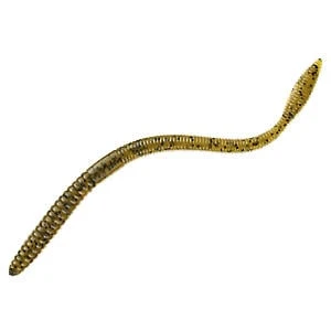 Strike King FIN65-46 6.5 in. KVD Perfect Plastic Finesse Worms - Green Pumpkin