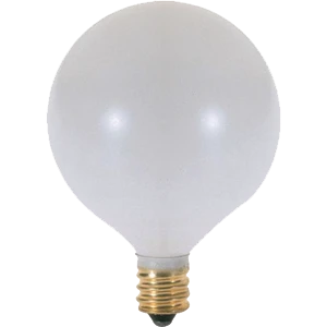 Satco S3825 25w G16.5 Satin White E12 Candelabra Base Incandescent Light Bulb