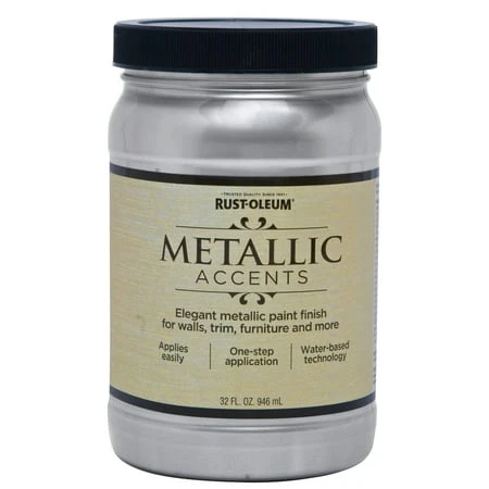 Rust-oleum 1-quart Sterling Silver Metallic Latex-base Paint, Water Based Finish