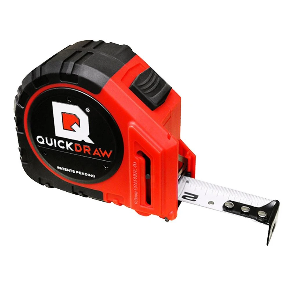 25 Ft. Quickdraw Qd25-pro Pro Self Marking Tape Measure, Red & Black