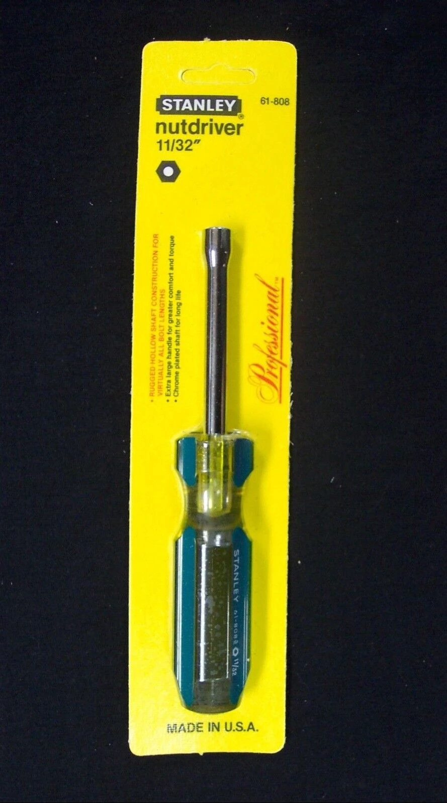 Stanley 61-808 11/32-inch Hex Nut Driver With Green Handle