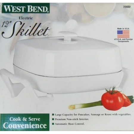 West Bend 72032 12 Inch Electric Skillet With Non-stick Surface