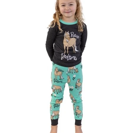 Lazyone Warm Long-sleeve Pajama Sets For Kids Funny Animal Design Horse 4t