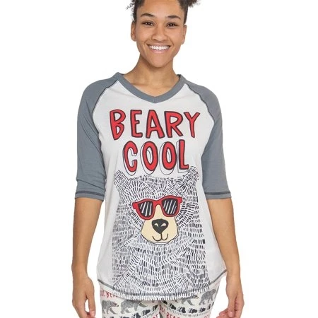 Beary Cool Lazyone Women's Leggings And Tees Separates Female Pajamas Set