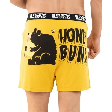 Lazyone Funny Animal Boxers For Men - Humorous Underwear Gag Gifts - Honey Buns