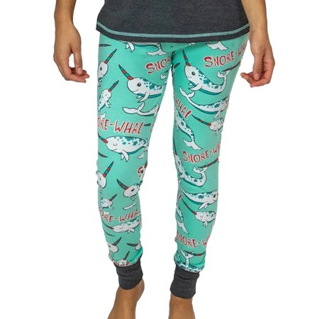 Snore-whal Lazyone Women's Pajama Separates Leggings And Tees, Medium, Cozy Loungewear