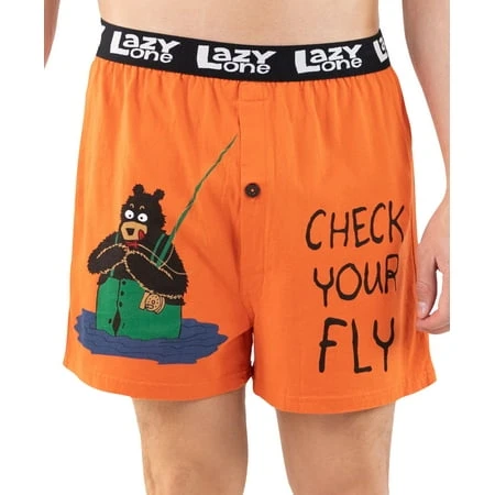 Unisex Adult Comical Boxers Check Your Fly Medium Size