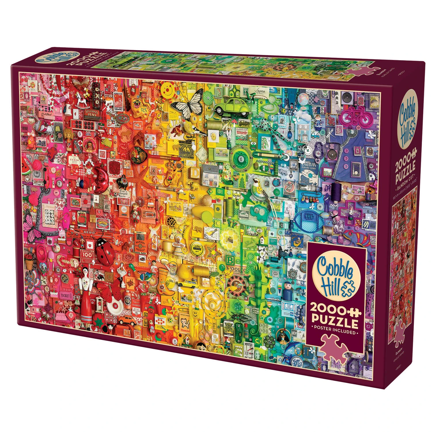 Cobble Hill Rainbow Jigsaw Puzzle 2000 Pieces Multicolored Cardboard