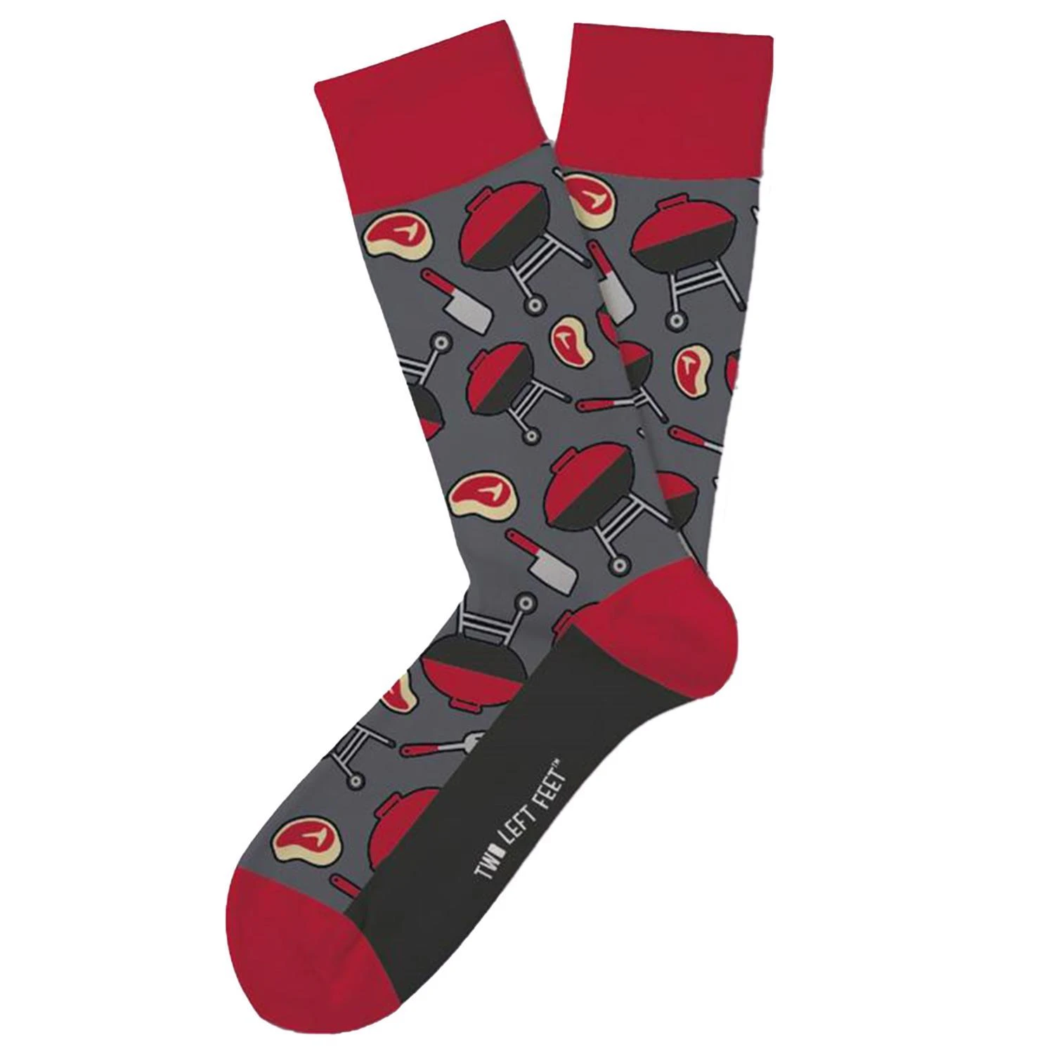 Two Left Feet 6th Generation Unisex Barbecute M/l Socks Charcoal With Bbq Images