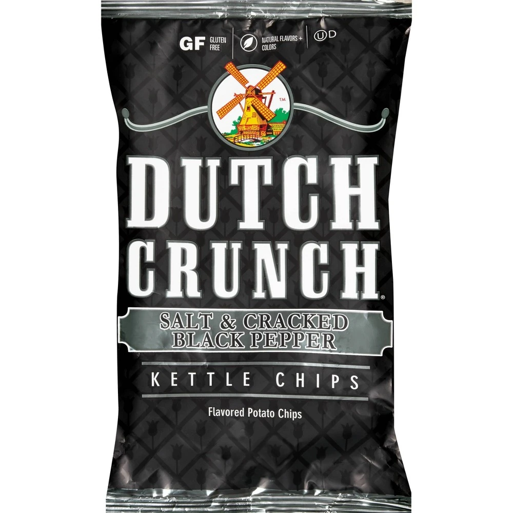 OLD DUTCH DUTCH CRUNCH SALT & CRACKED BLACK PEPPER KETTLE CHIPS 9OZ
