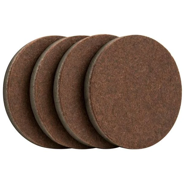 SLICERS ROUND FELT BRN 3.5IN 4 P
