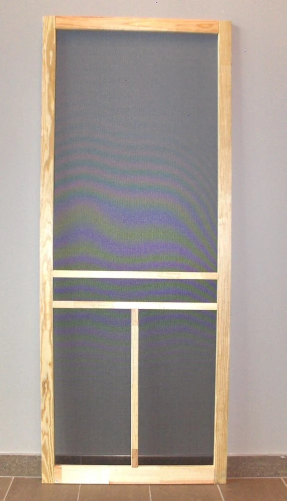 Screen Tight T-bar Natural Wood Hinged Screen Door 32-in X 80-in