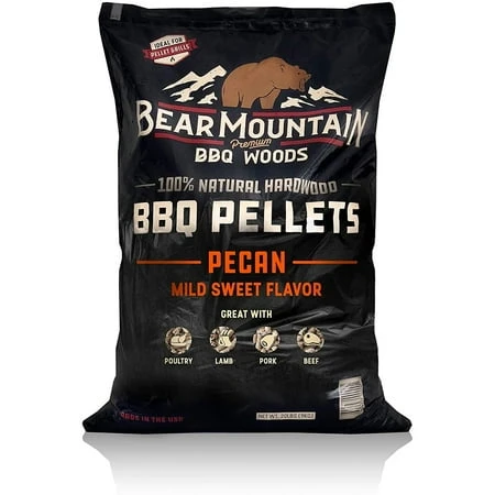 Bear Mountain Fk19 20 Lbs Pecan Hardwood Bbq Pellets For Grilling And Smoking
