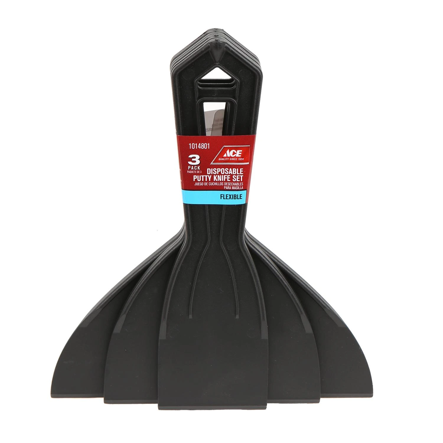Ace Assorted Plastic Flat Paint Scraper - 2, 4, 6 Inch Sizes