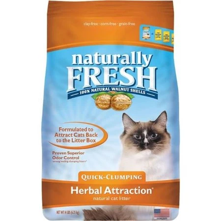 Naturally Fresh Herbal Attraction Quick-clumping Cat Litter, 14 Lbs, Walnut-based