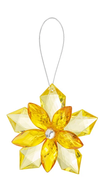 A4 Yellow Garden Party Flower Ornament Acrylic Crystal Expressions Model Acry-844