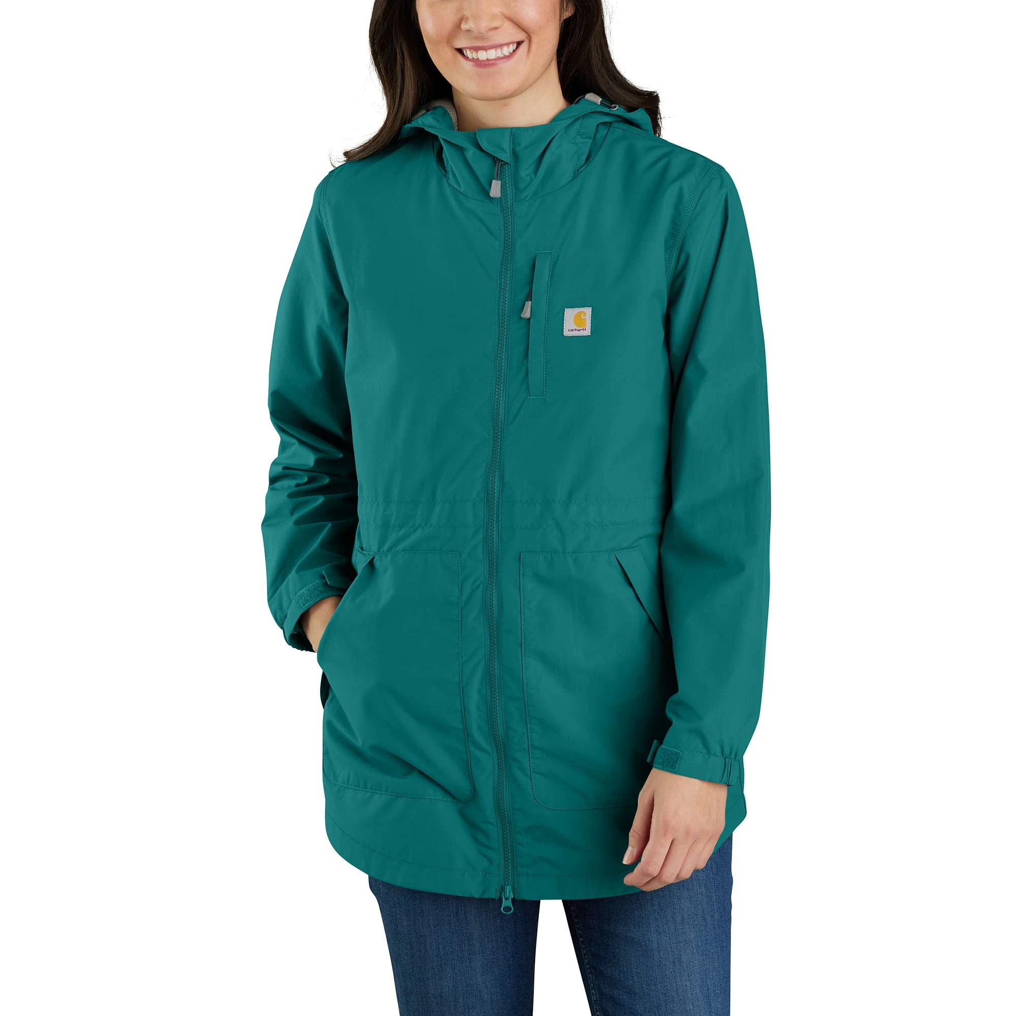Carhartt Women's Rain Defender Relaxed Fit Lightweight Coat, Shaded Spruce, Size S