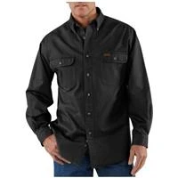 Carhartt Men's Long Sleeve Sandstone Twill Shirt In Midnight, Size X-large