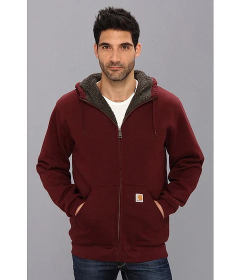 Carhartt Men's Sherpa Lined Fleece Hoodie Jacket, Port, X-large
