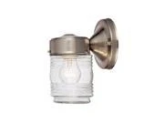 Hardware House 54-4692 Outdoor Jelly Jar Light Fixture - Satin Nickel Finish