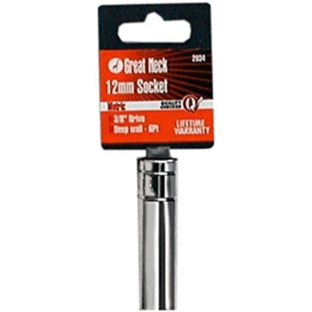 Great Neck 2034 3/8 Inch Drive 12mm Deep Socket 6 Point
