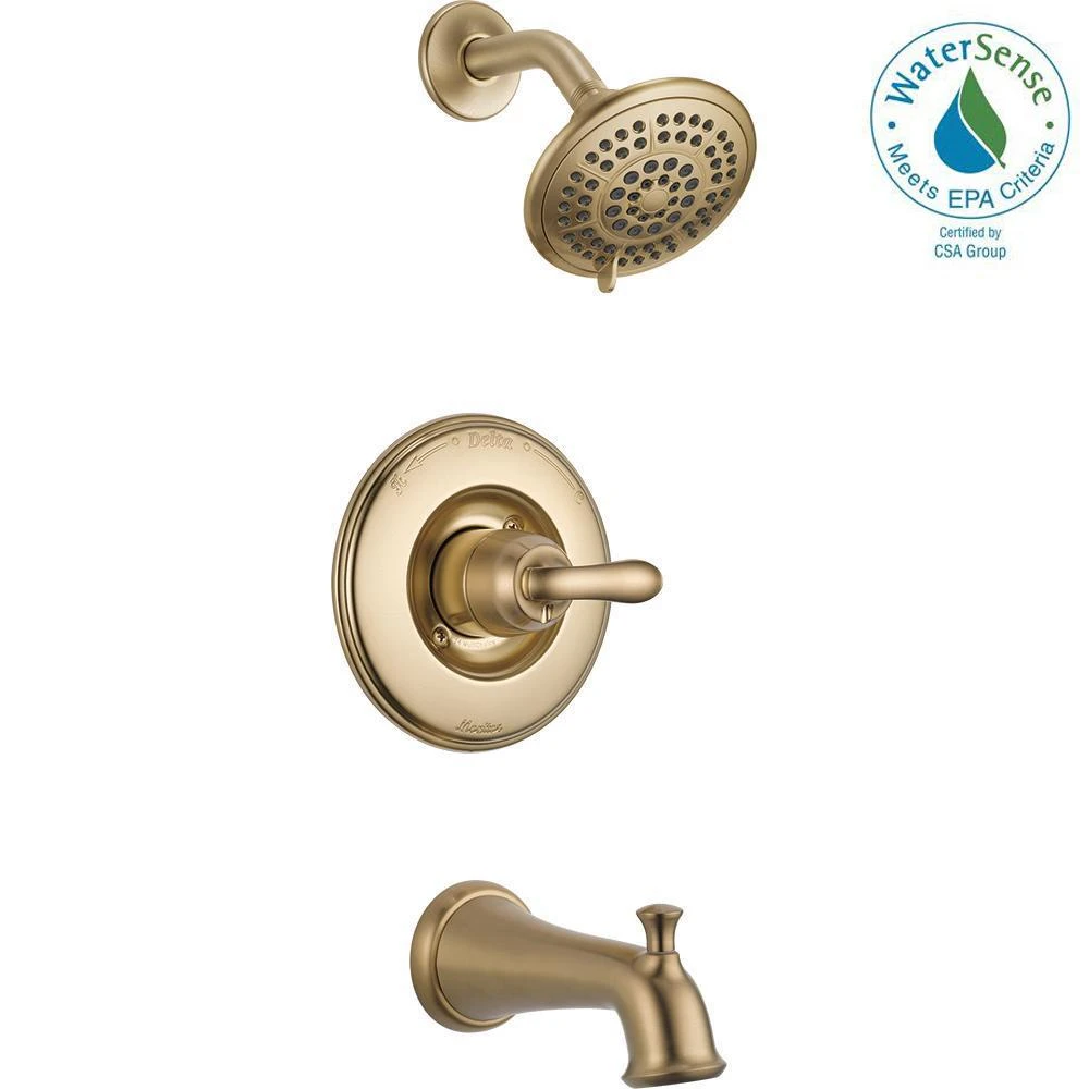 Linden 1-handle 1-spray Tub And Shower Faucet Trim Kit Champagne Bronze Valve Not Included