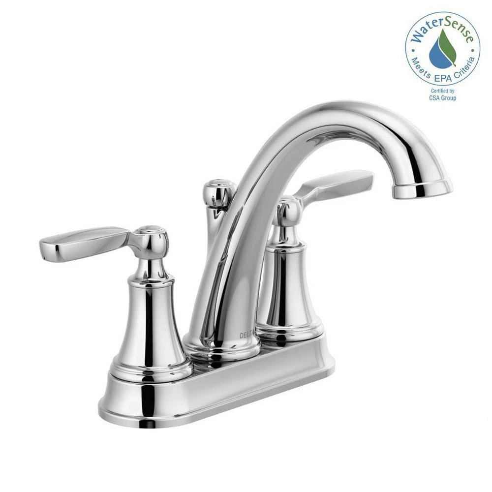 Delta Woodhurst Chrome 2-handle Bathroom Sink Faucet 4-in Centerset