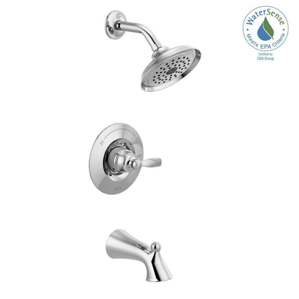 Delta Woodhurst 1-handle Wall Mount Tub And Shower Trim Kit In Chrome, Valve Not Included