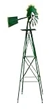 4-1/2' Decorative Windmill In Green With Yellow Tips For Outdoor Decor